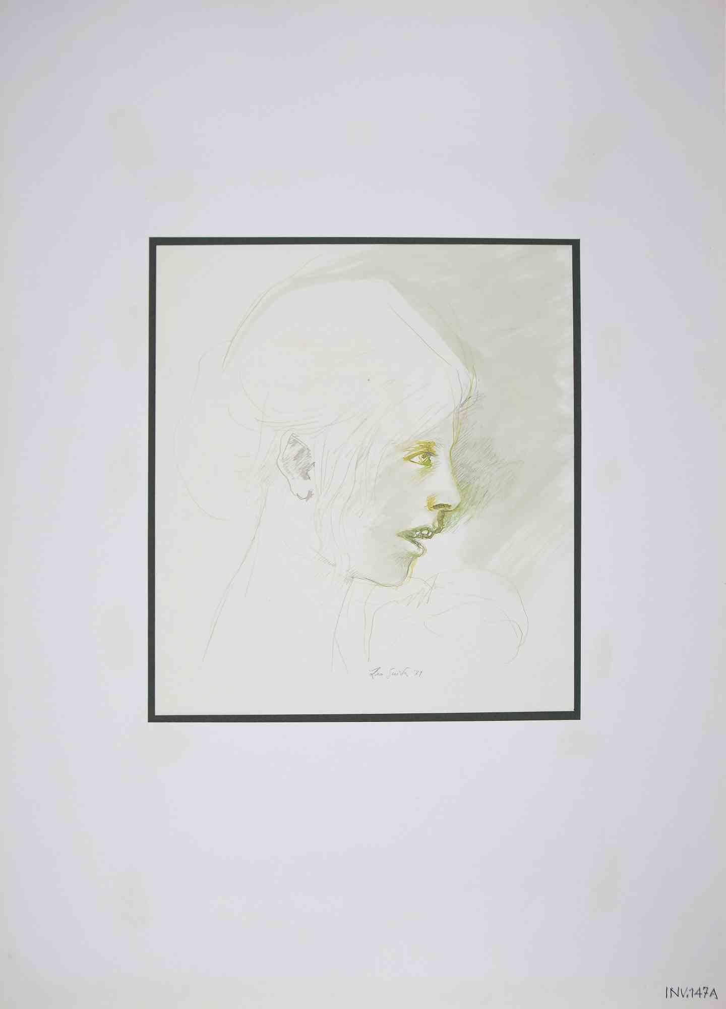 Retrato - Dibujo de Leo Guida - Años 70