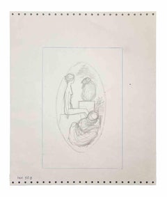 Sybil nu - Drawing au crayon de Leo Guida - 1970 