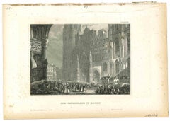 Die Cathedrale in Rouen - Original Lithograph - Mid-19th Century
