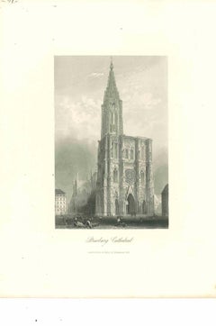 Strasburg Cathedral - Original Lithograph - Mid-19th Century