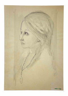 Portrait - dessin original de Leo Guida - années 1970 