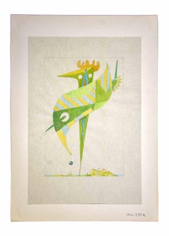Abstract Composition - Original Drawings by Leo Guida - 1970s