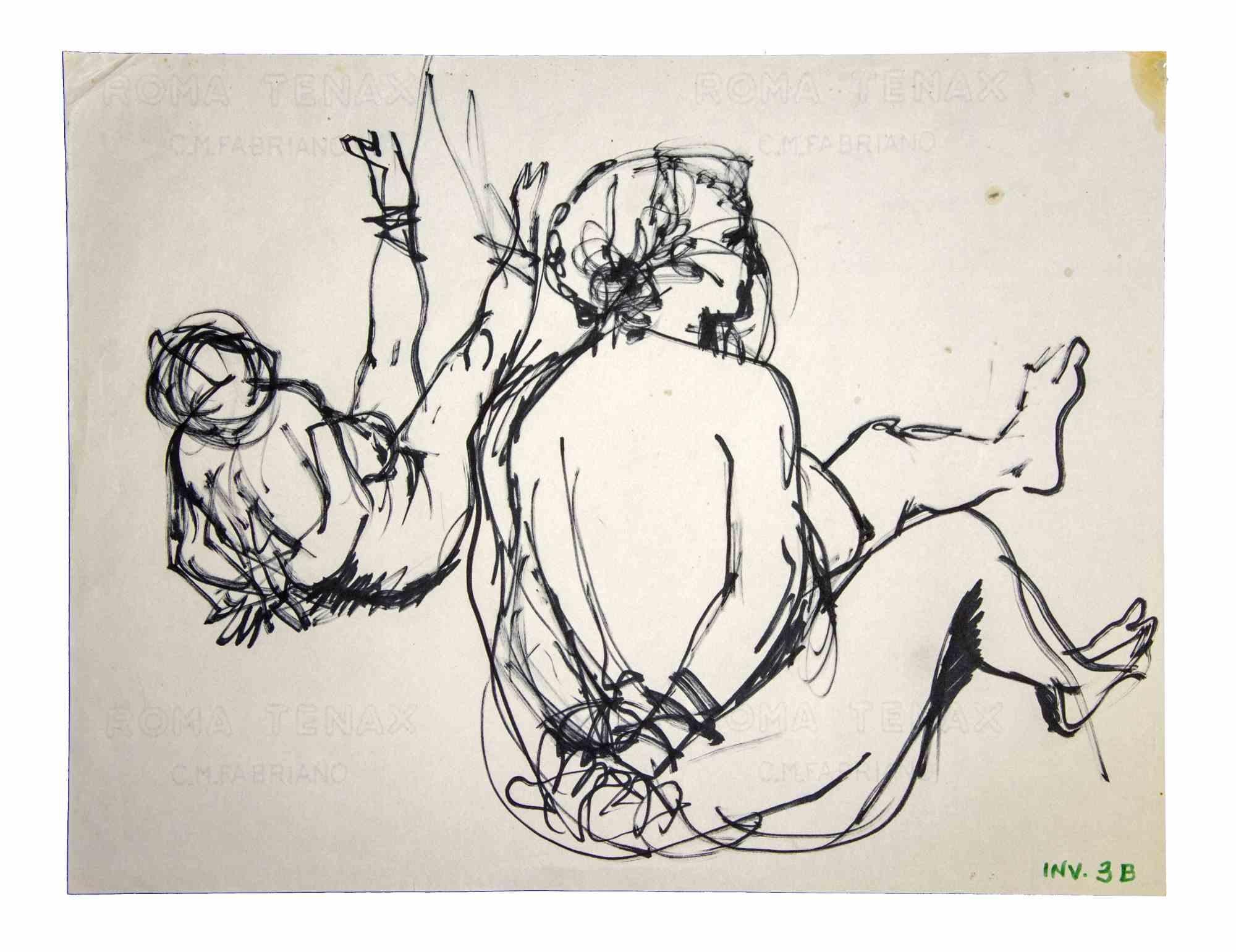 Bondage ist ein Originalkunstwerk, das in den 1970er Jahren von dem italienischen zeitgenössischen Künstler  Leo Guida  (1992 - 2017).

Originalzeichnungen mit schwarzem Markerstift und Aquarell auf Papier.

Guter Zustand bis auf einen Fleck am