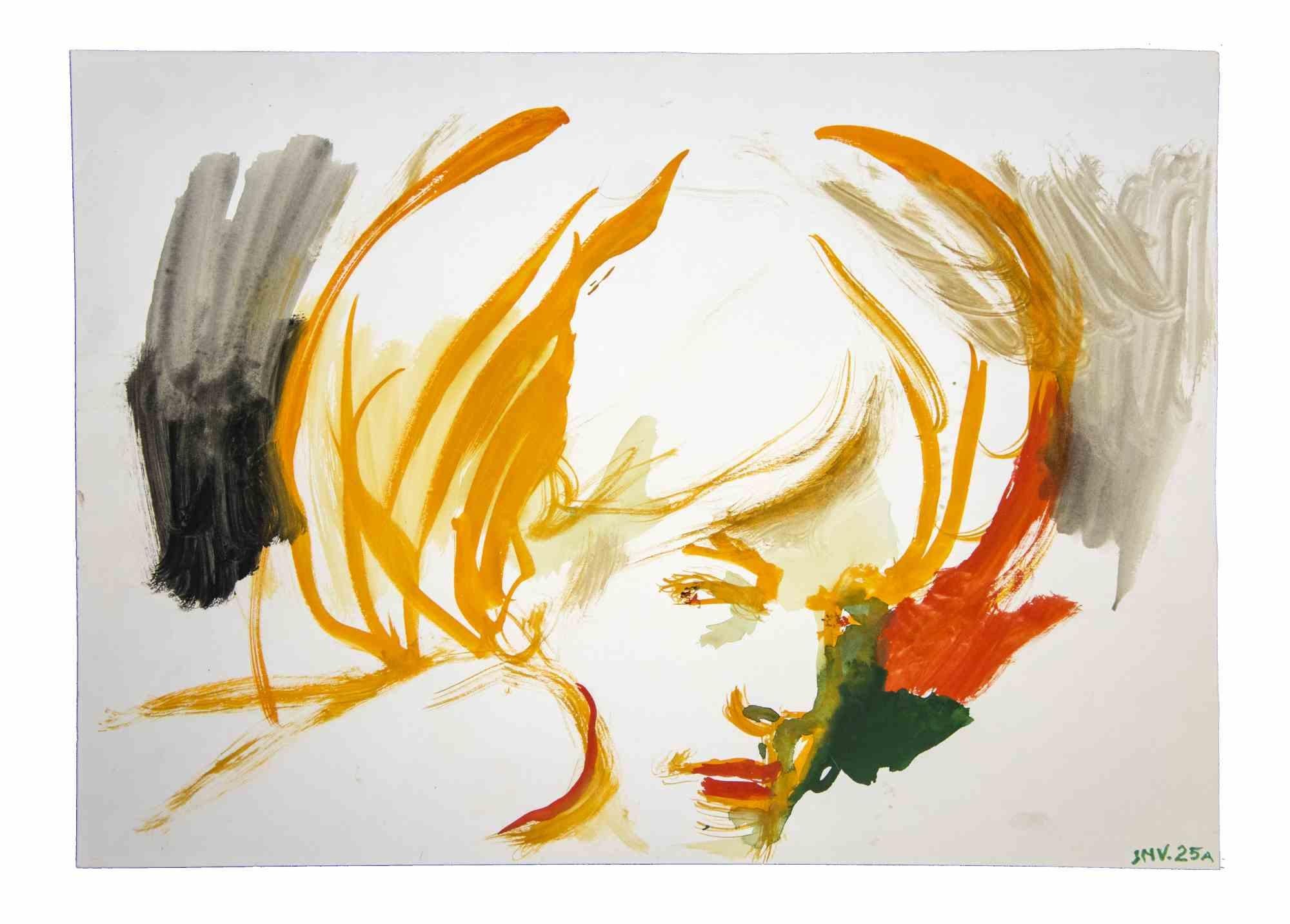 Female Portrait ist ein Original-Kunstwerk, das in den 1970er Jahren von dem italienischen zeitgenössischen Künstler  Leo Guida  (1992 - 2017).

Originalzeichnungen in Aquarell auf Papier.

Guter Zustand, aber gealtert.

Das Kunstwerk wird durch