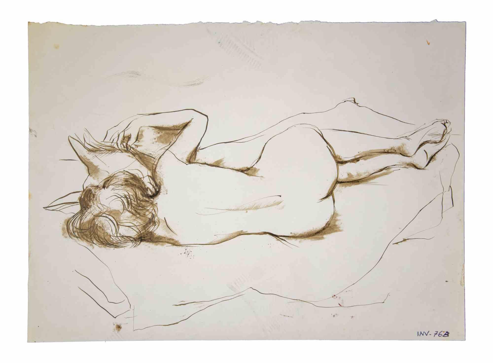 Figure féminine - Dessin de Leo Guida - 1970