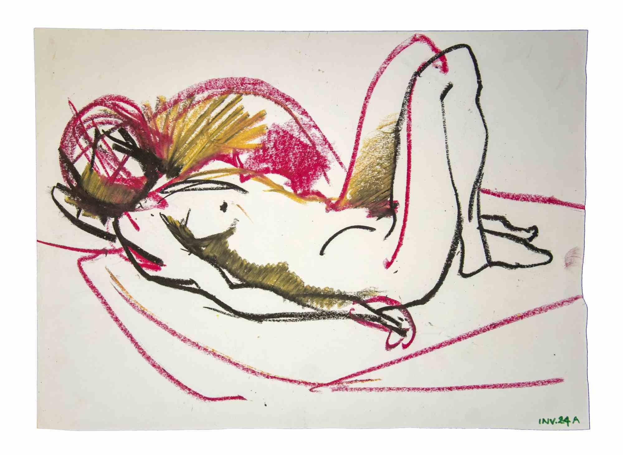 Female Figure - Original Drawing by Leo Guida - 1970s