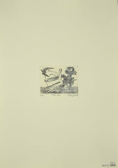 Does not Fly - Etching by Leo Guida - 1989