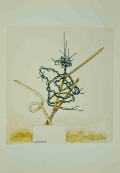 Composición abstracta - Dibujo de Leo Guida - 1970