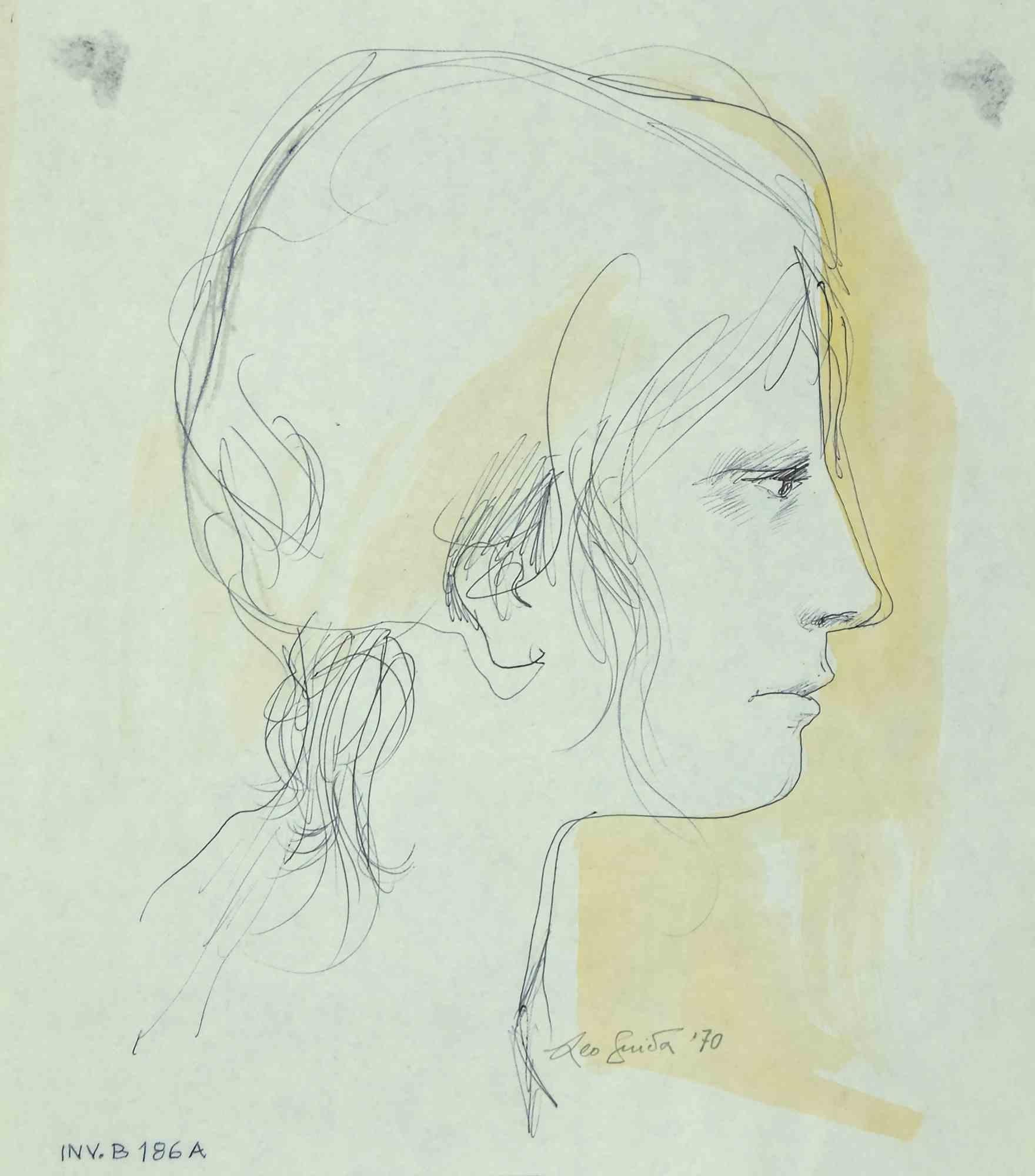 Portrait - Drawing by Leo Guida - 1970