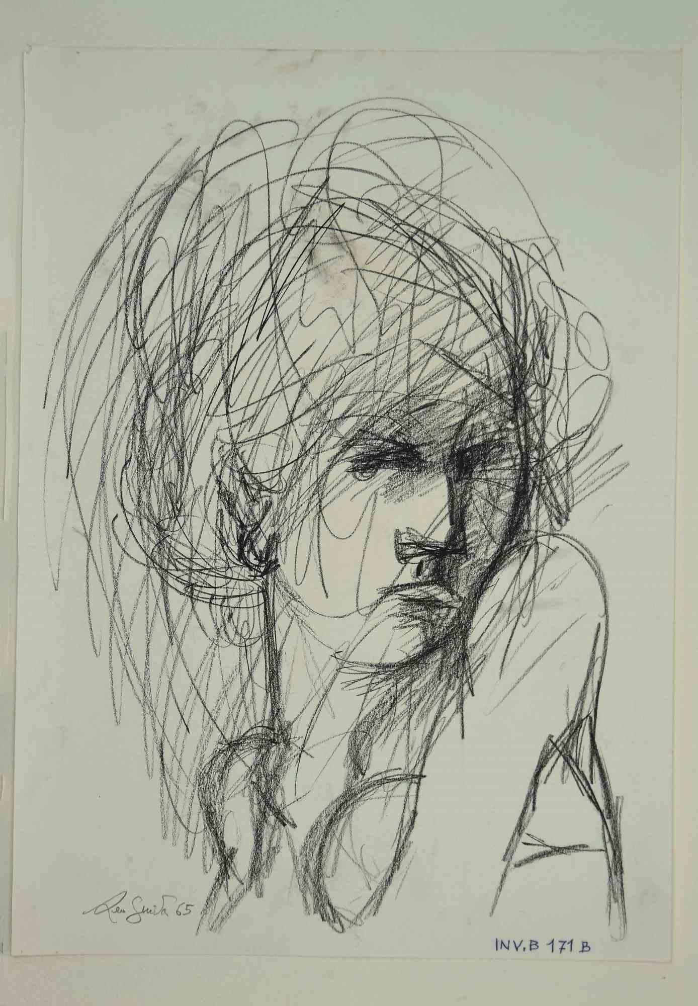 Porträt – Zeichnung von Leo Guida – 1965