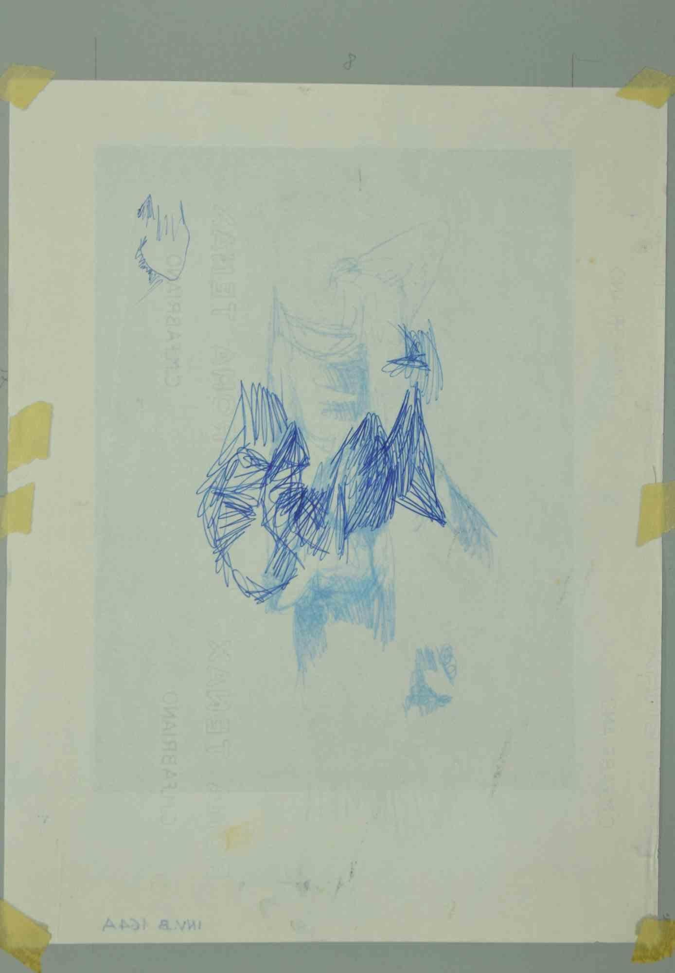 Schizzo - Disegno di Leo Guida - 1984 in vendita 1