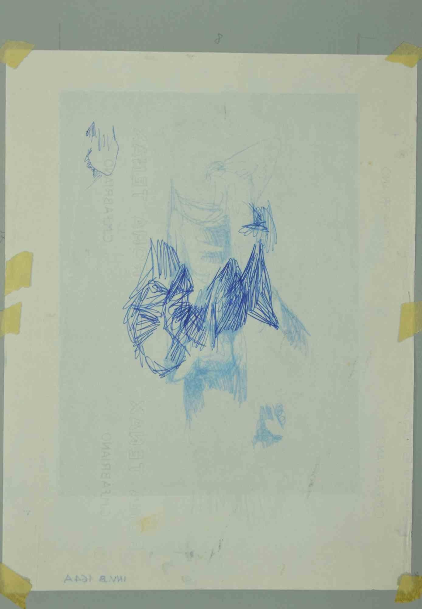 Sketch - Drawing de Leo Guida - 1984 en vente 1