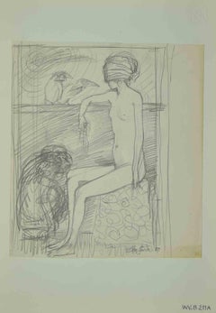 Aktzeichnung – Zeichnung von Leo Guida – 1970