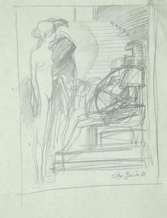Le dessin d'un nu par Leo Guida - 1972