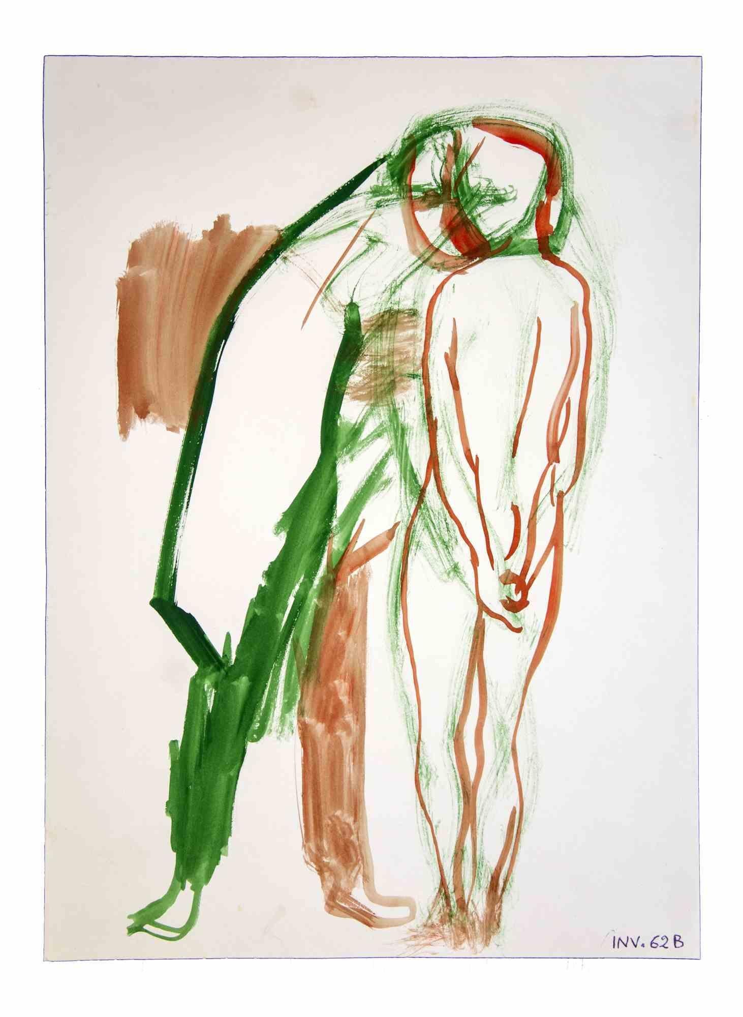 The Visit is an original drawing in watercolor on paper realized by Leo Guida in the 1970s.

Good condition.

Leo Guida (1992 - 2017). Sensitive to current issues, artistic movements and historical techniques, Leo Guida has been able to weave with