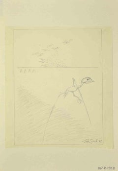 Retro Spider Bird - Drawing by Leo Guida - 1972