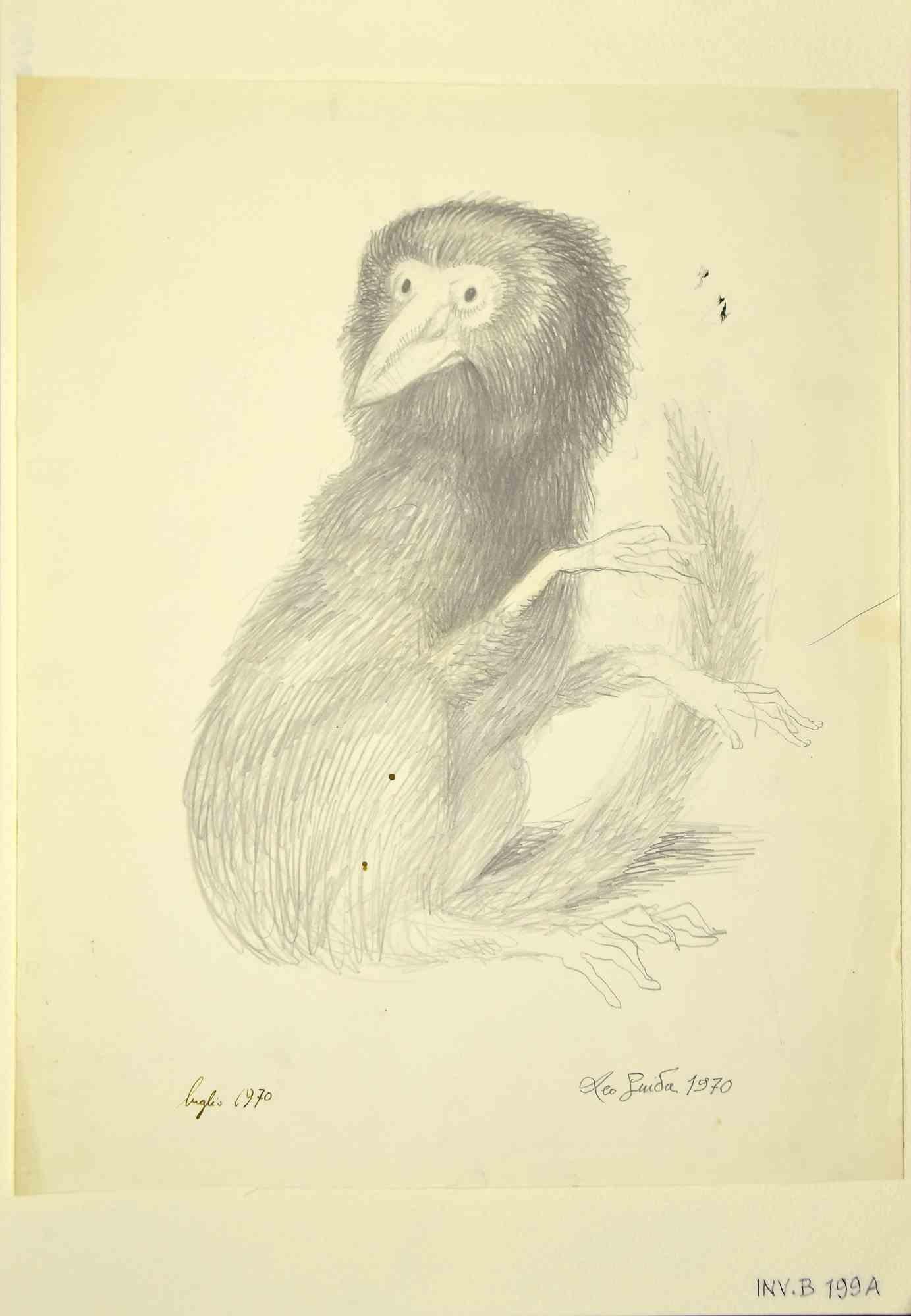 Lemur – Zeichnung von Leo Guida – 1970er Jahre