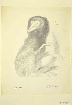 Vintage Lemur - Drawing by Leo Guida - 1970s