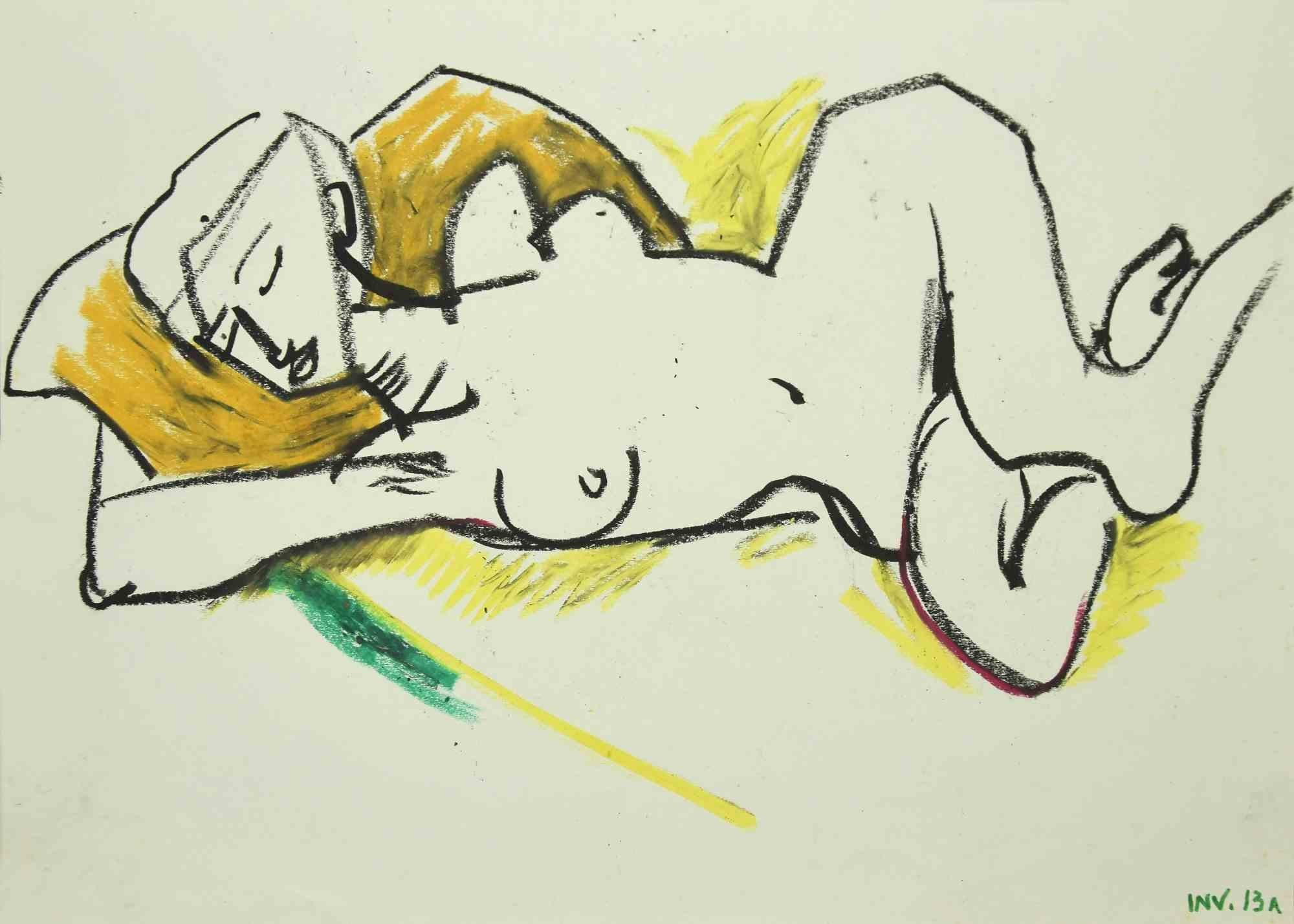 Reclined Nude ist eine Zeichnung in Ölpastell von Leo Guida aus den 1970er Jahren.

Guter Zustand.

Leo Guida  (1992 - 2017). Mit seinem Gespür für aktuelle Themen, künstlerische Strömungen und historische Techniken ist es Leo Guida im Laufe seiner