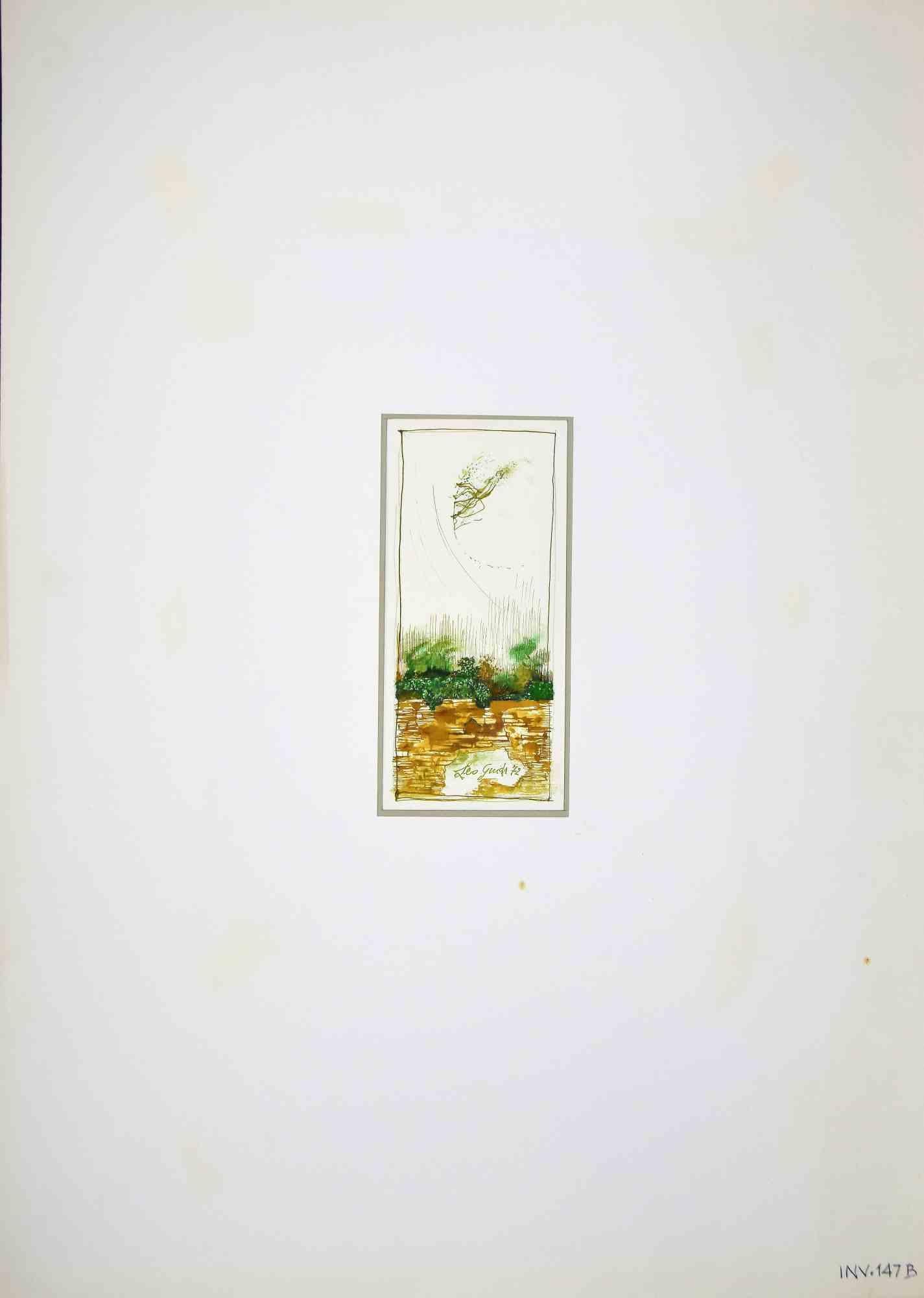 Paysage est un dessin original à l'encre et à l'aquarelle réalisé par Leo Guida en 1972.

Bon état.

Signé à la main.

Leo Guida  (1992 - 2017). Sensible aux questions d'actualité, aux mouvements artistiques et aux techniques historiques, Leo Guida