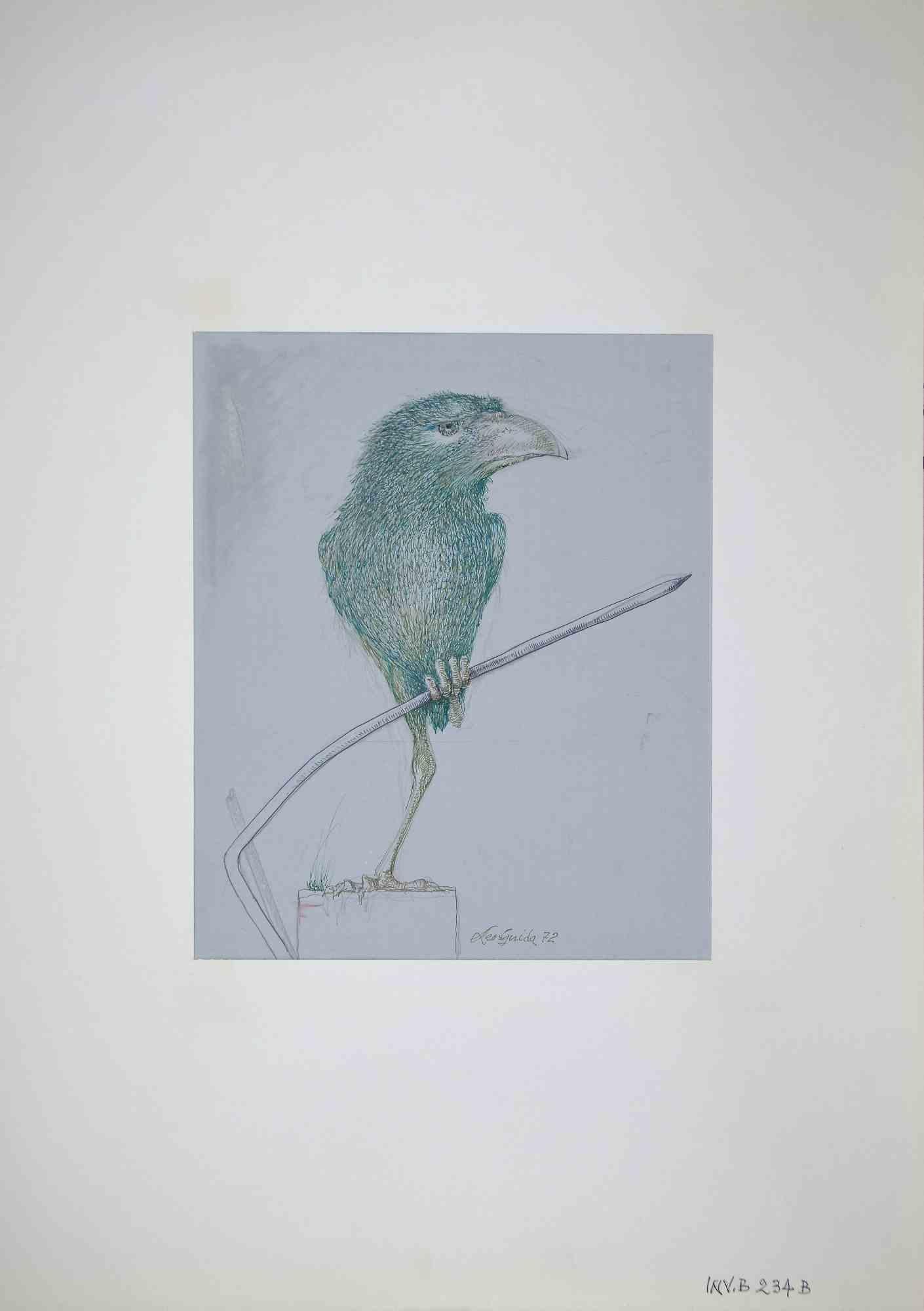 Bird est un dessin original à l'encre réalisé par Leo Guida en 1970.

Bon état.

Leo Guida  (1992 - 2017). Sensible aux questions d'actualité, aux mouvements artistiques et aux techniques historiques, Leo Guida a su tisser avec de nombreuses