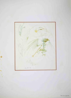 Motif oiseau monstre - dessin de Leo Guida - 1970