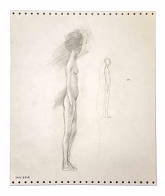 Desnudo de pie - Dibujo de Leo Guida - Años 70