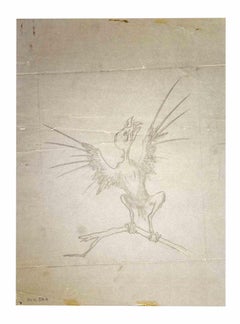 Le oiseau - Drawing de Leo Guida - 1970