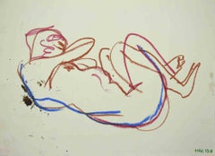 Desnudo  - Dibujo de Leo Guida - Años 70