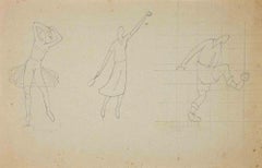The Study of Sportive Figures - Original Drawing - 1910s