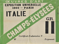 Admisión a la Exposición Universal de París - Documento original - 1900