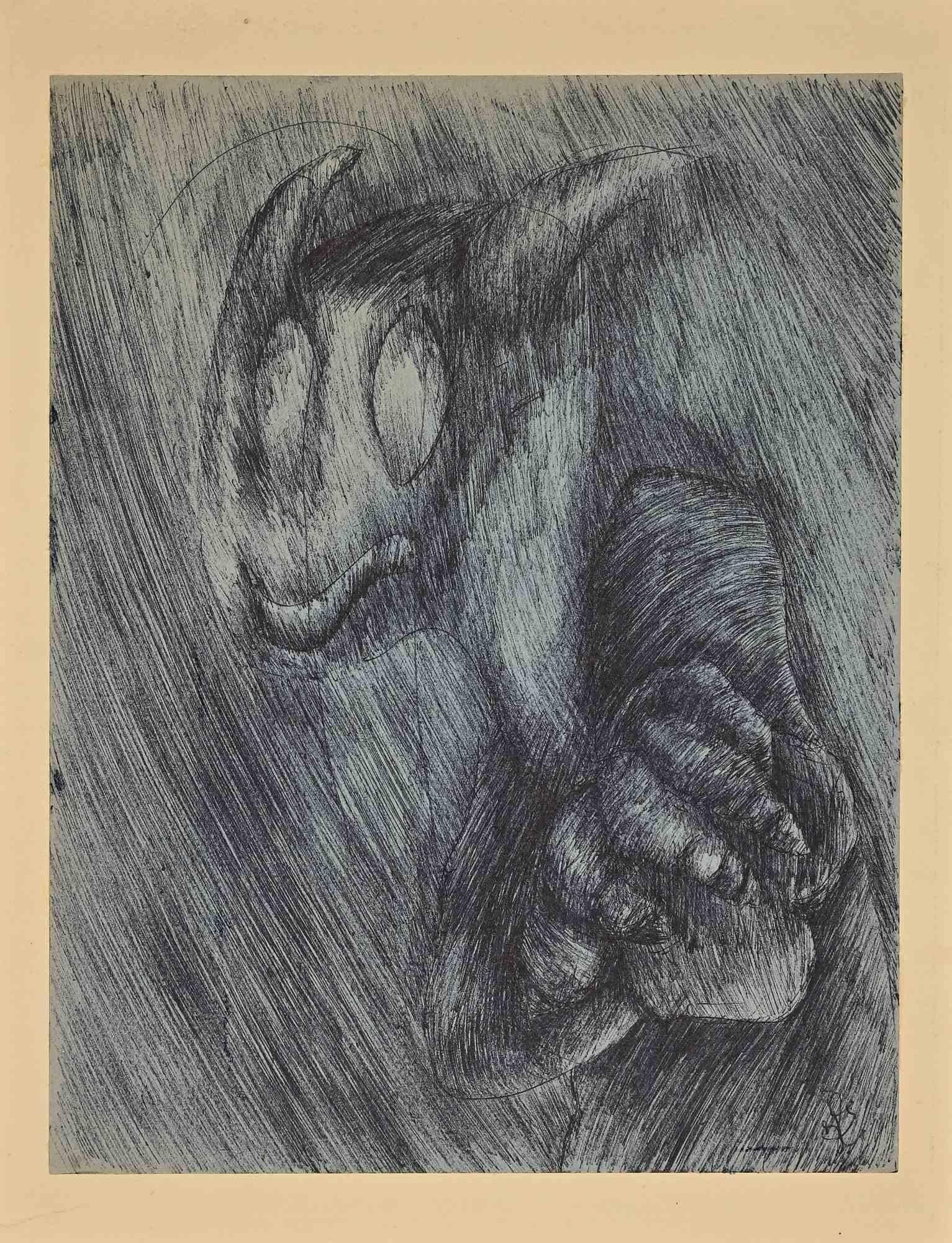 Lucifer Mephistopheles	- Drawing by Maurice Walter Edmond de Lambert - 1900s