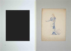 Theatrical Costume – Aquarell von Alfredo Edel – 1895