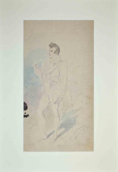 Theatrical Costume - Original Pencil Drawing by Alfredo Edel - 1895