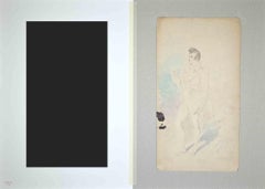 Theatralisches Kostüm – Bleistiftzeichnung von Alfredo Edel – 1895