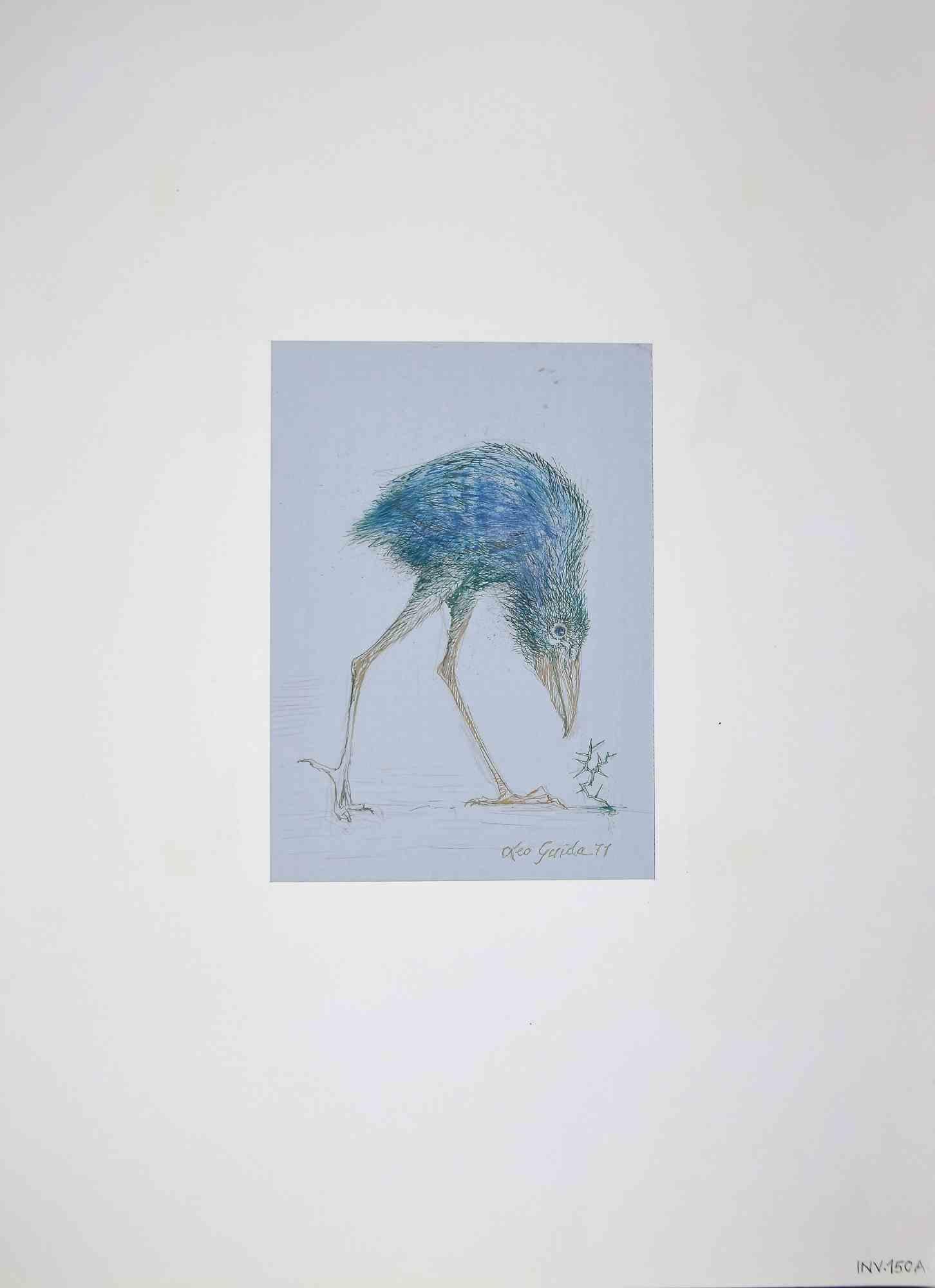Vogel – Zeichnung von Leo Guida – 1971