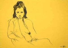 Nude - Original Drawing by Leo Guida - 1970s
