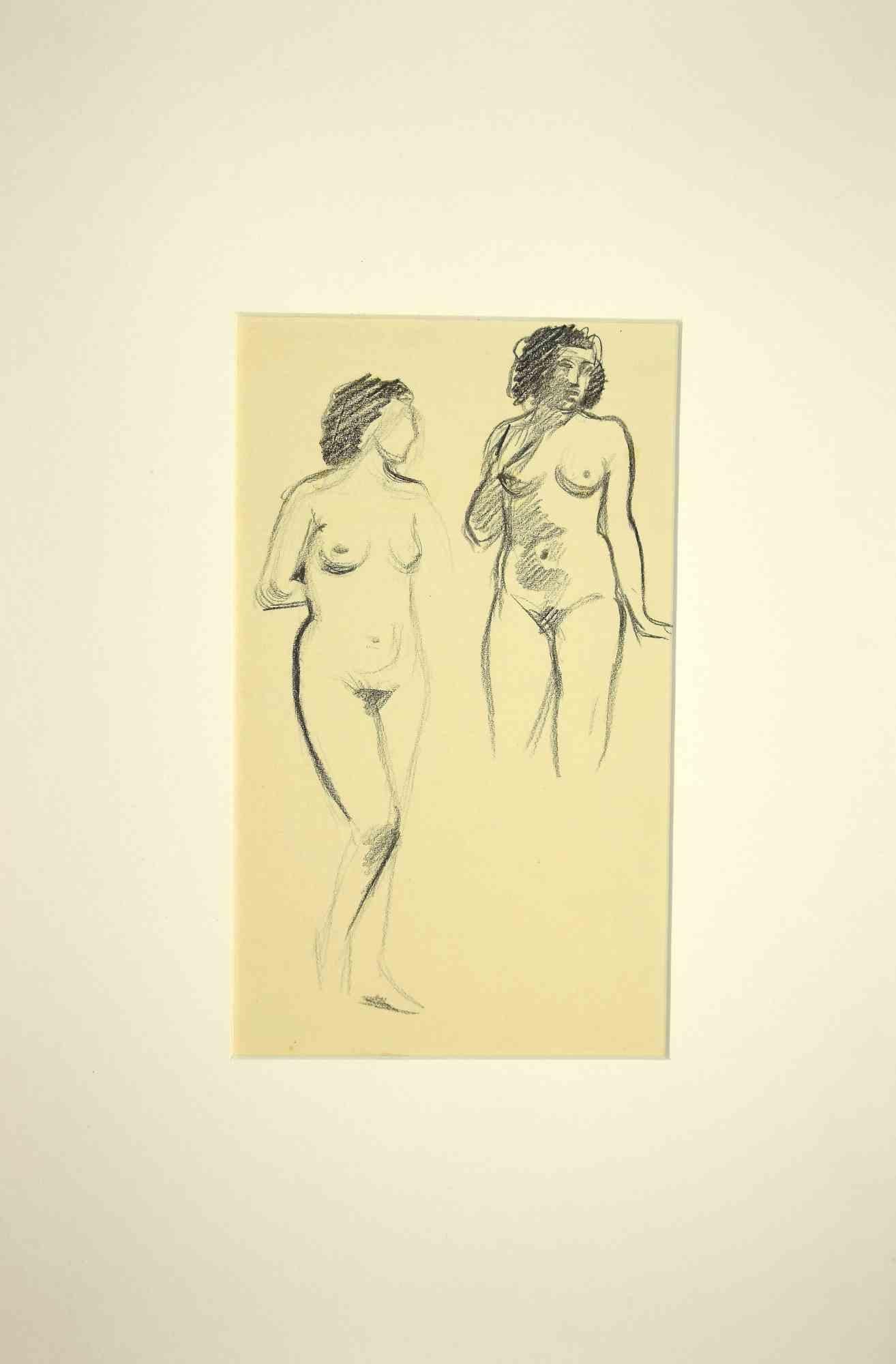 Akte -  Zeichnung von Leo Guida – 1980er-Jahre im Angebot 1
