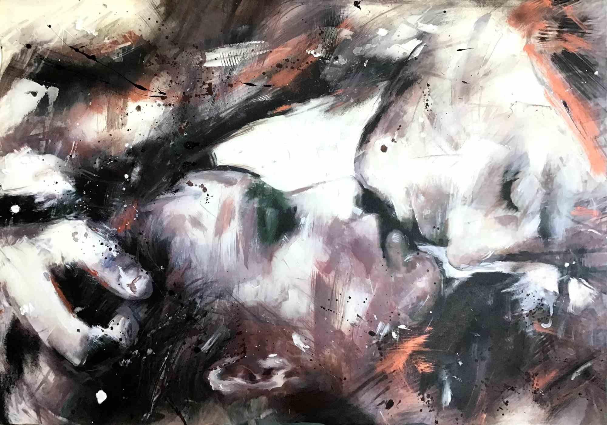 The Kiss - Acrylics on Canvas by Ivana Burello - 2020
