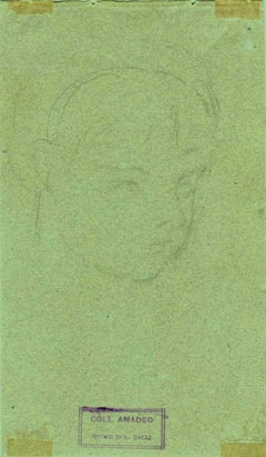 The Portrait - Original Drawing by Luigi Galli - 19th Century