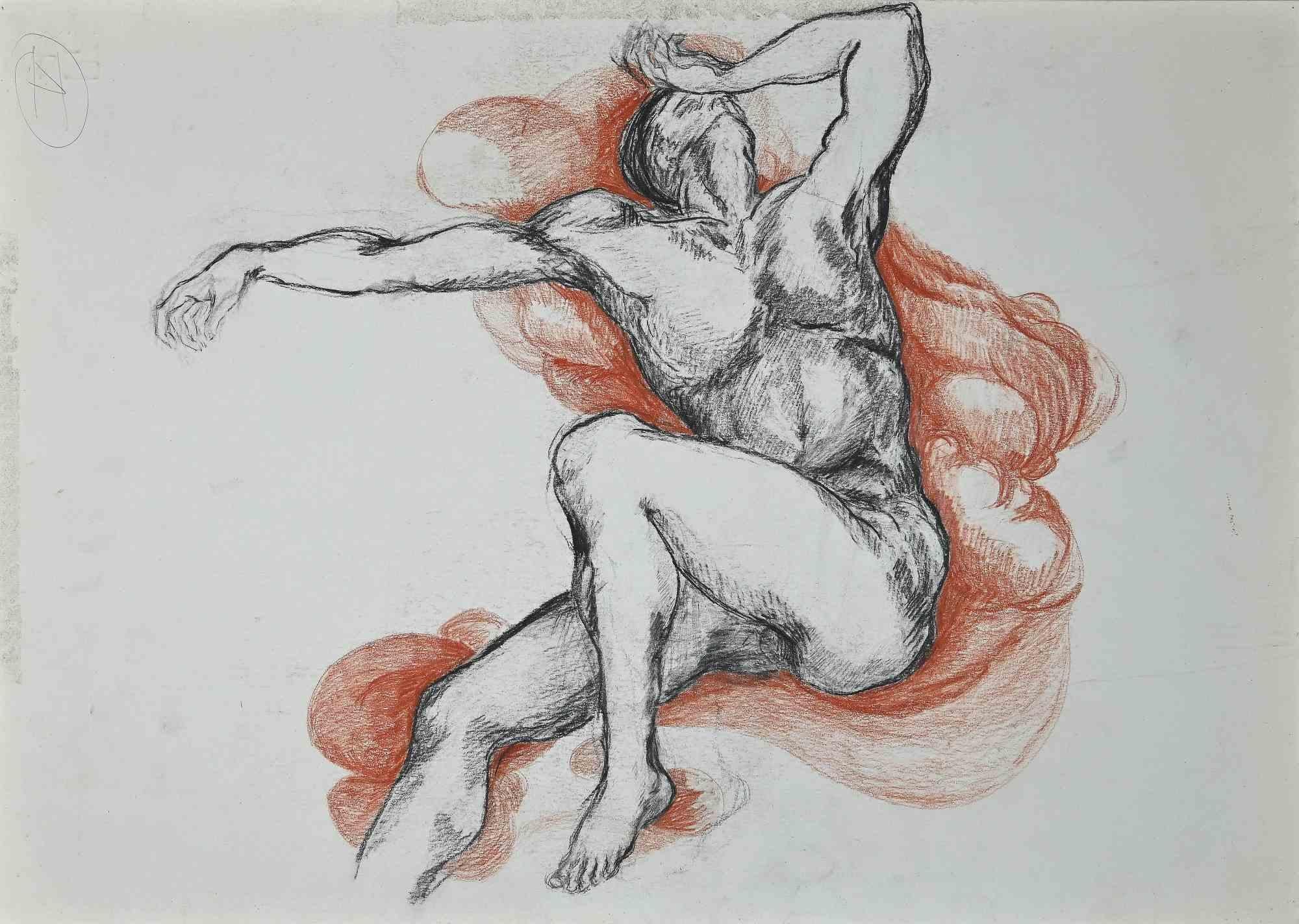Unknown Figurative Art - Nude Model - Pastel on Paper - Mid-20th Century