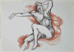 Vintage Nude Model - Pastel on Paper - Mid-20th Century