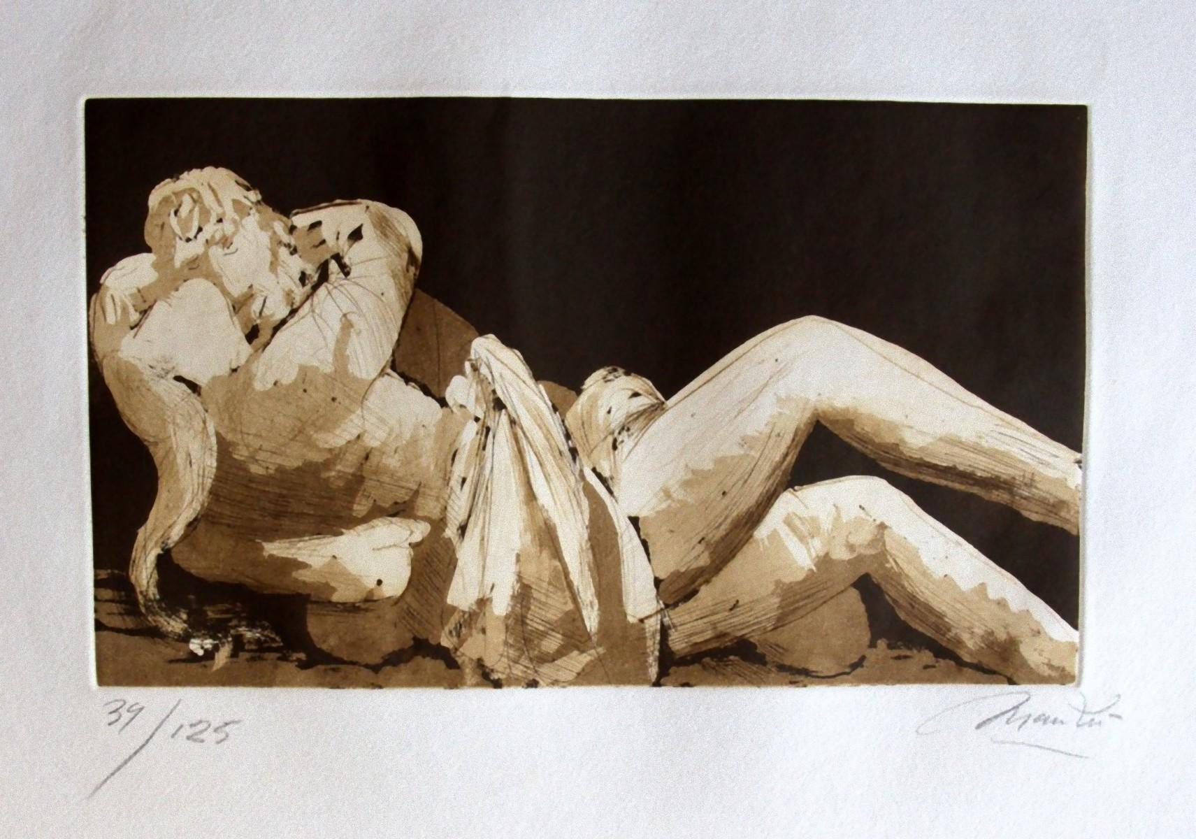 Amoureux III - Gravures et aquatintes de Giacomo Manzù - 1970 - Art de Giacomo Manzú