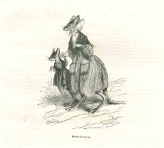 Maman Canguroo –  Lithographie von J.J Grandville – 1852