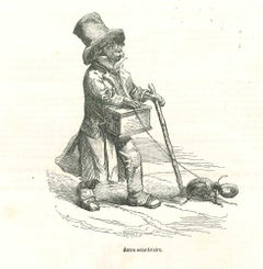 Autre Retardataire - Original Lithograph by J.J Grandville - 1852