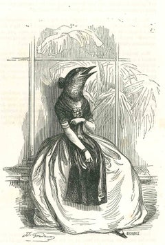 La Belle Dame - Lithograph by J.J Grandville - 1852