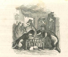 The Search – Originallithographie von J.J Grandville – 1852