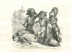 The Arrest - Original Lithograph by J.J Grandville - 1852