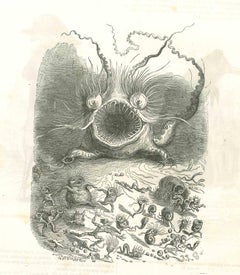 The Monster - Original Lithograph by J.J Grandville - 1852