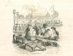 The Trading of Insects - Original Lithograph by J.J Grandville - 1852